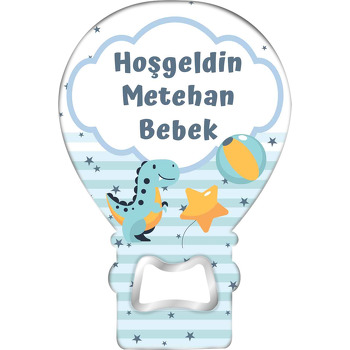 Yeşil Sarı Dinazor ile Yeşil Fon Temalı Balon Magnet Açacak