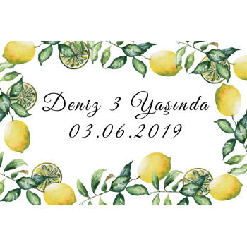 Yeşil Yapraklı Limon Temalı Afiş