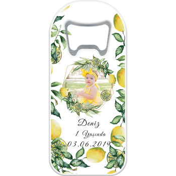 Yeşil Yapraklı Limon Uzun Magnet Açacak