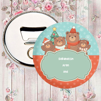 Yılbaşı Ve Ayıcıklar Temalı Magnet Açacak