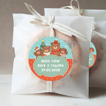 Yılbaşı Ve Ayıcıklar Temalı Sticker