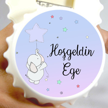  Yıldız Balon Tutan Fil  Temalı  Kapak Şekilli Açacak