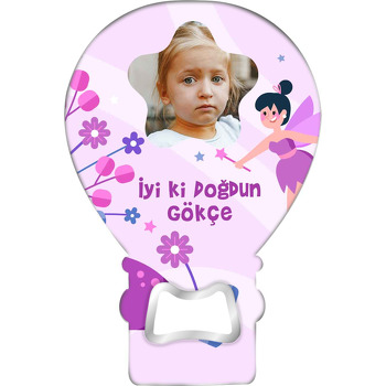 Yıldız Çerçeve ile Peri Temalı Balon Ahşap Magnet 