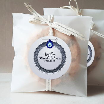 Yıldzı İğnede Nazar Boncuğu ile Sünnet Hatırası Temalı Sticker