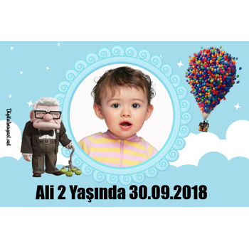 Yukarı Bak Temalı Doğum Günü Magnet