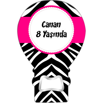 Zebra Desen Temalı Balon Magnet Açacak