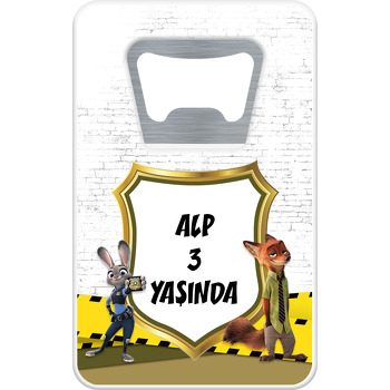 Zootopia Temalı Dikdörtgen Magnet Açacak